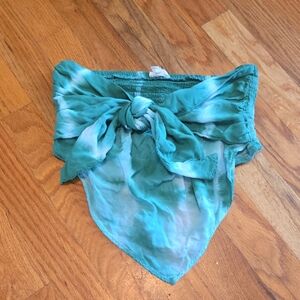Aerie Teal Tie-Dye Crop Top